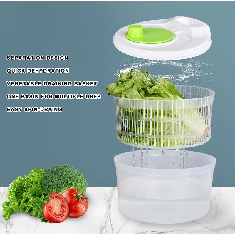 Déshydrateur de légumes, panier de nettoyage de salades et de légumes, maison, cuisine, cuisine, sèche-linge manuel, essoreuse à salade pour légumes à feuilles