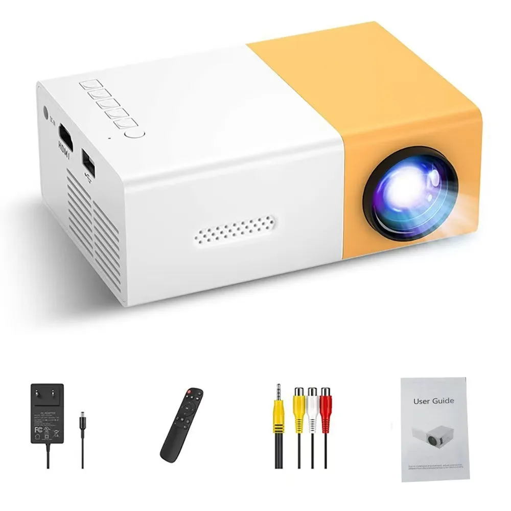 Mini projecteur portable FOCABO YG300, audiovisuel 4K, écran LCD intelligent HD, projection murale domestique