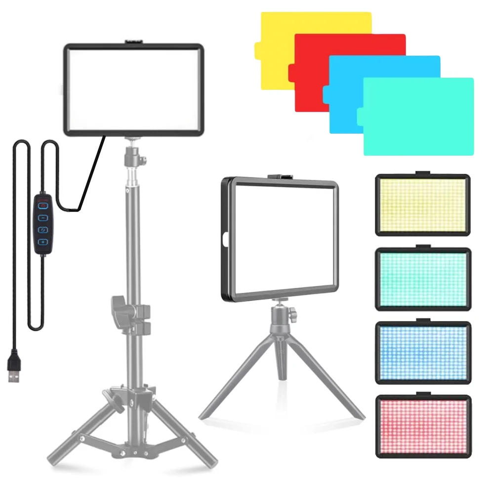 Éclairage LED 3000-6000k de 8 pouces pour studio photo, panneau lumineux pour diffusion en direct Youbube RVB