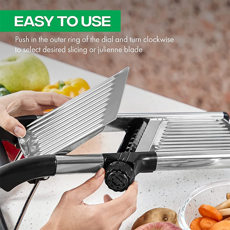 Trancheuse à mandoline réglable en acier inoxydable multi‑coupe-légumes polyvalent pour la cuisine Pomme de terre Carotte Oignon Tomate