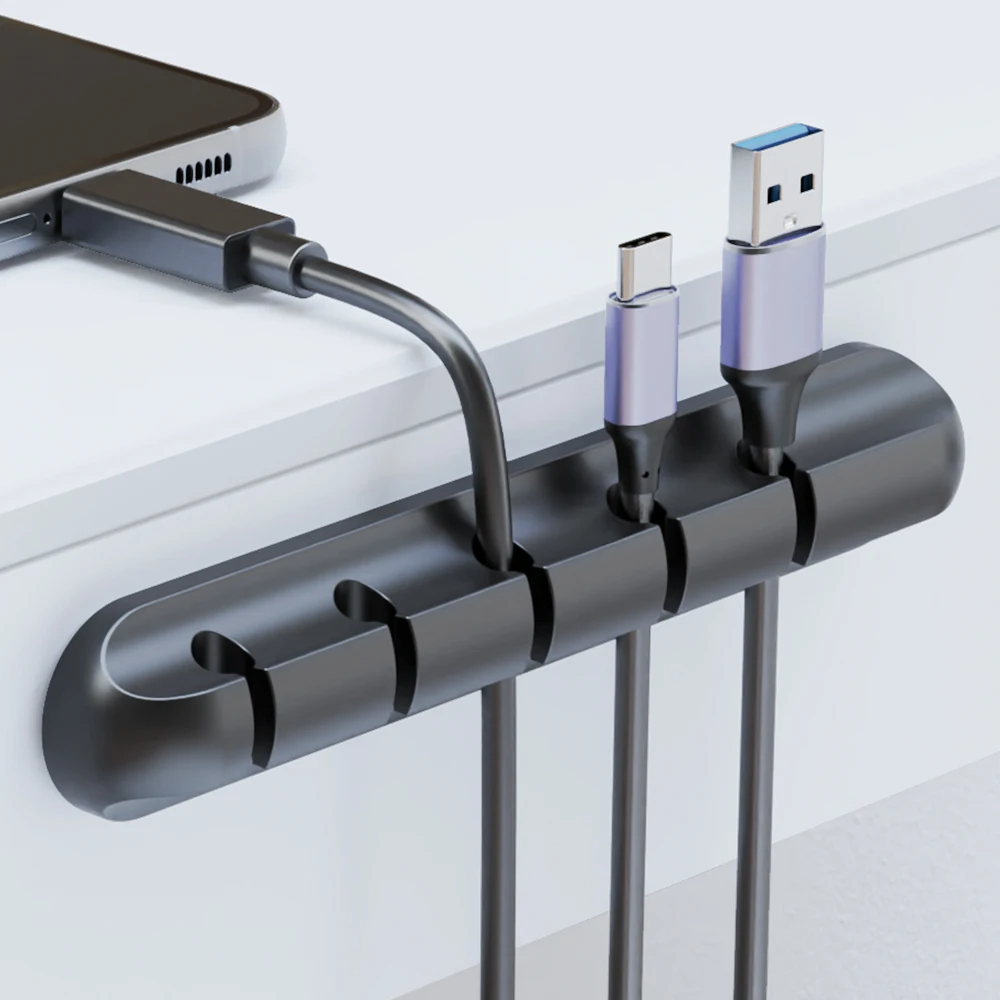Support de câble adhésif Clips Gestion du cordon Organisateur de fil pour bureau Câble de chargement USB Table de nuit Câble d'alimentation Câble de souris